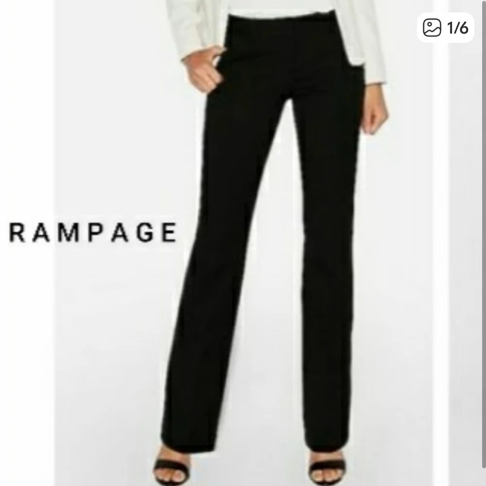 Vintage Low Rise Rampage Black Boot Cut & Flare Pants 0 - Picture 6 of 11